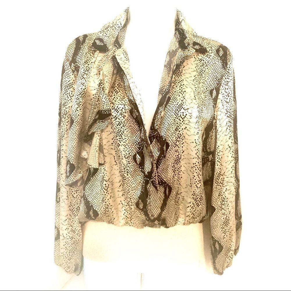 Vintage 70’s animal print silky work-date nite top